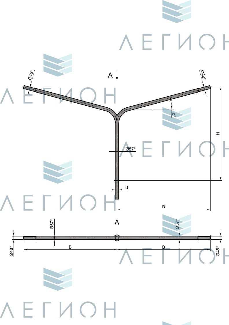 К3-2,0-2,0-1-1 кронштейн двухрожковый